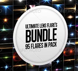 95个镜头光晕/光斑/光线PNG透明图片：Ultimate Lens Flares Bundle